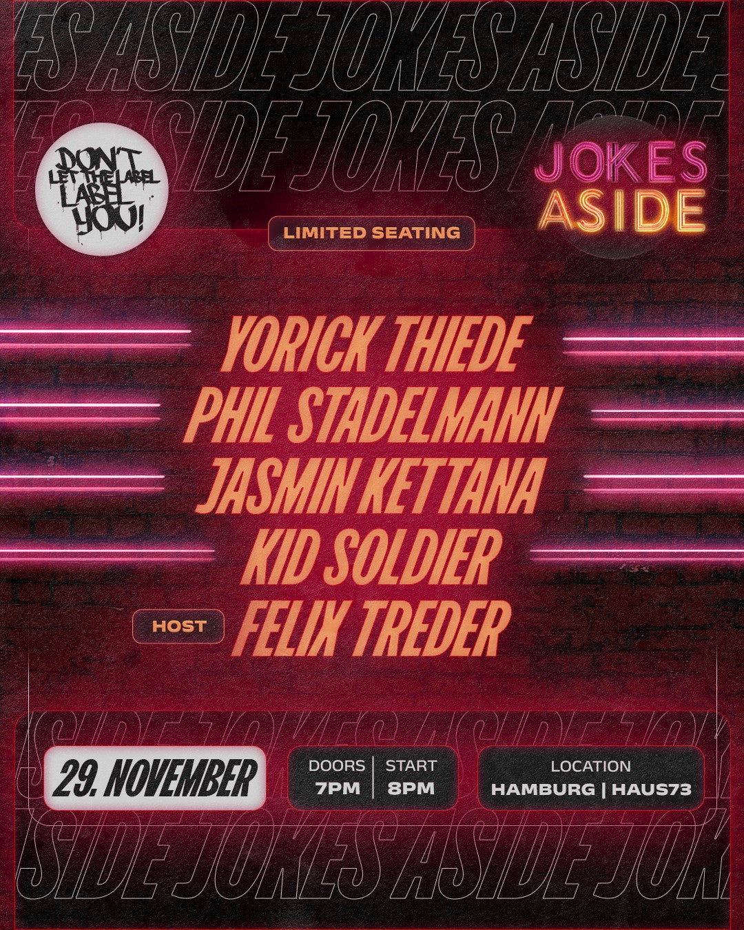 JOKES ASIDE VOL. 3 | 29.11. | HAUS 73 | HAMBURG